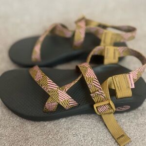 Chaco ZCloud Sandals with Pink and Bronze Straps